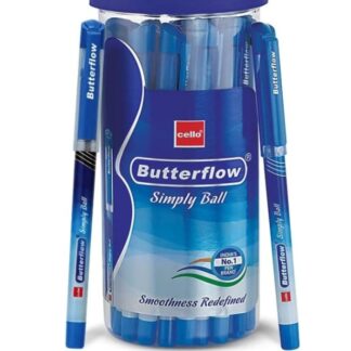 Cello Butterflow Simply Ball Pen | Pack of 20 Blue and 5 Black pens